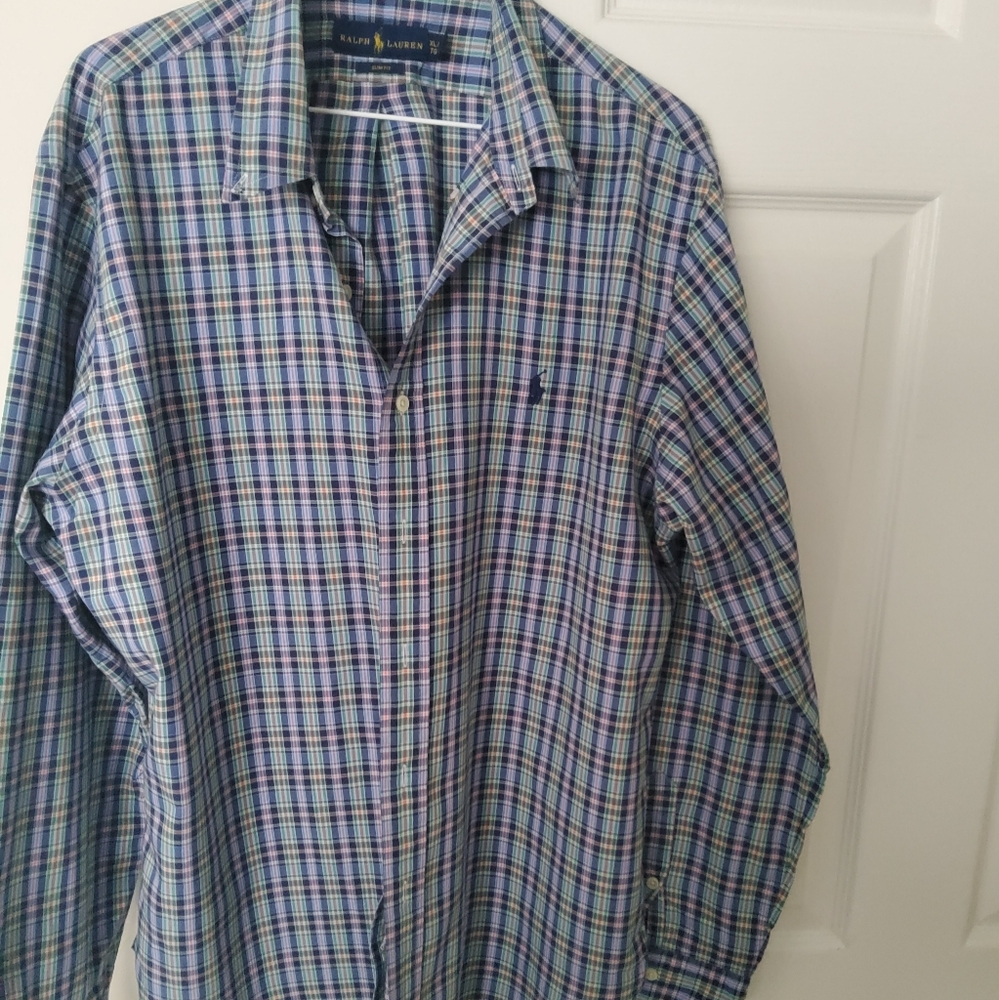 Ralph Lauren Mens Oxford Slim Cut XL Long Sleeve